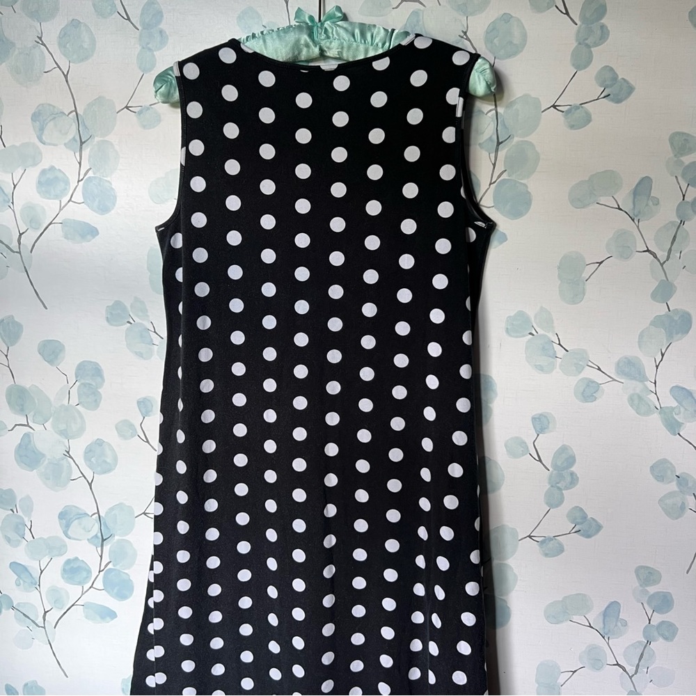 Liz Claiborne Womens Black & White Classic Polka Dot Sleeveless Maxi Tank Dress - Picture 10 of 10